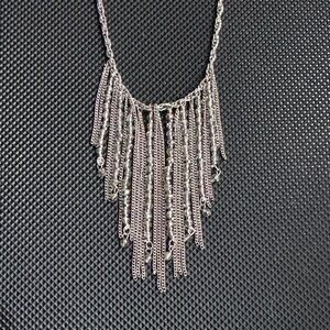 Banana Republic Silver Chain Fringe Necklace